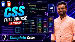 CSS Grids in Telugu | Learn CSS Grid Layout from Beginner to Advanced | CSS Full Course #07