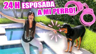 24 HORAS ESPOSADA A MI PERRO!  UN DÍA ENTERO Esposados  Reto 24 Horas Sandra Cires Art ft Karim