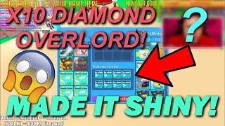 X10! DIAMOND OVERLORDS! GIVING IT TO A YOUTUBER AND MADE IT SHINY OVERLORD IN BUBBLE GUM SIMULATOR!
