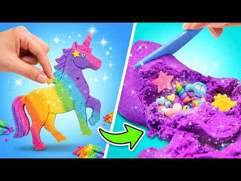 🌈 Make Sparkly Rainbow Kinetic Sand! ✨ Fun DIY at Home
