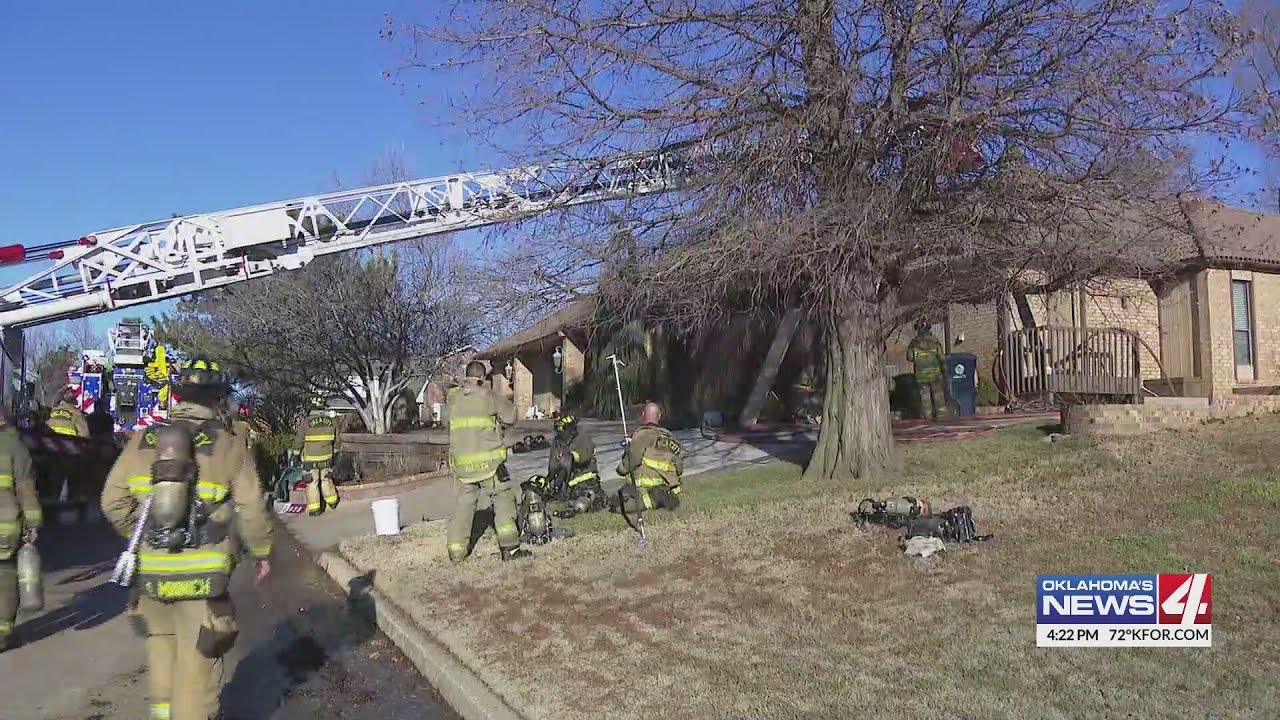Crews battling house fire near NW 150th & Western - YouTube