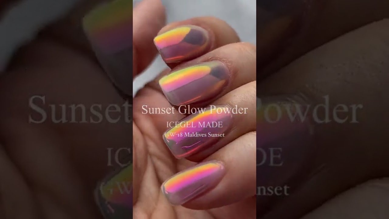sunset glow powder nails