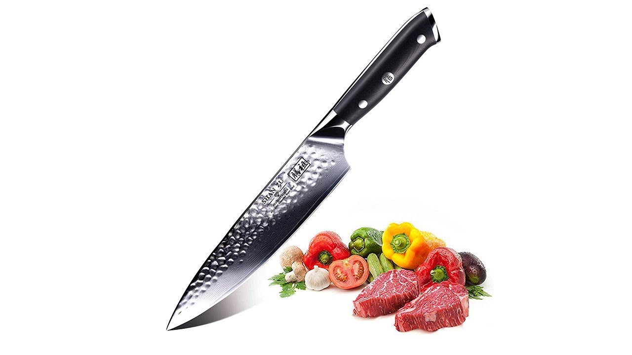 CUCHILLO DE COCINA SHAN ZU - ACERO DE DAMASCO - YouTube