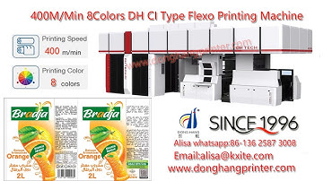 500m/min Full servo motor plastic paper Ci flexo printing machine 