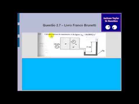 Questão 2.7 Mecânica dos fluidos - Estática dos fluidos(Brunetti)