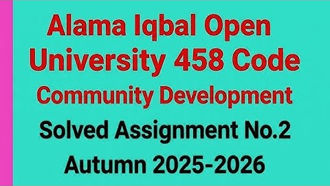 AIOU Code 458 Solved Assignment No.2 Autumn 2025| AIOU Solved Assignment 2 Code 458 Autumn 2025|AIOU