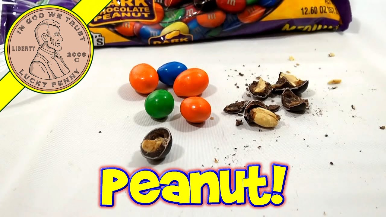 M&M Dark Chocolate Peanut Candies - Mars M&M's Candy Taste Test