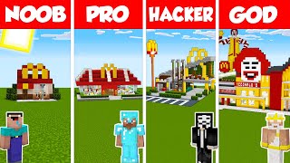 Minecraft Mcdonalds House Build Challenge Noob Vs Pro Vs Hacker Vs God - Animation