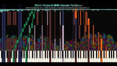 [Black MIDI] Tetris Theme A (V4) | Kanade Tachibana | 90,000 Notes
