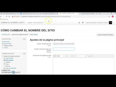 Video: Cómo Cambiar El Nombre Del Sitio