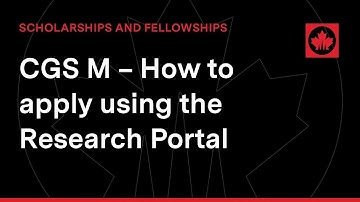 CGS M – How to apply using the Research Portal