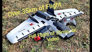 Full Flight 35min and over 35km of flight-ZOHD Dart XL V2, 4K Video