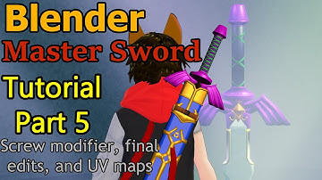 Master Sword Blender Tutorial part 5 screw mod, final edits, and UV maps