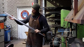Forging a pattern welded two handed sword, part 1, forging the blade.