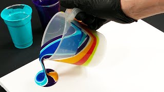 acrylic pour painting under 1 minute - the snake technique