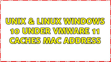 Unix & Linux: Windows 10 under VMWare 11 caches MAC address
