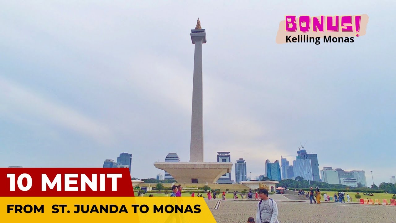 Jalan Kaki 10 menit dari Stasiun Juanda ke Monas | Walking View