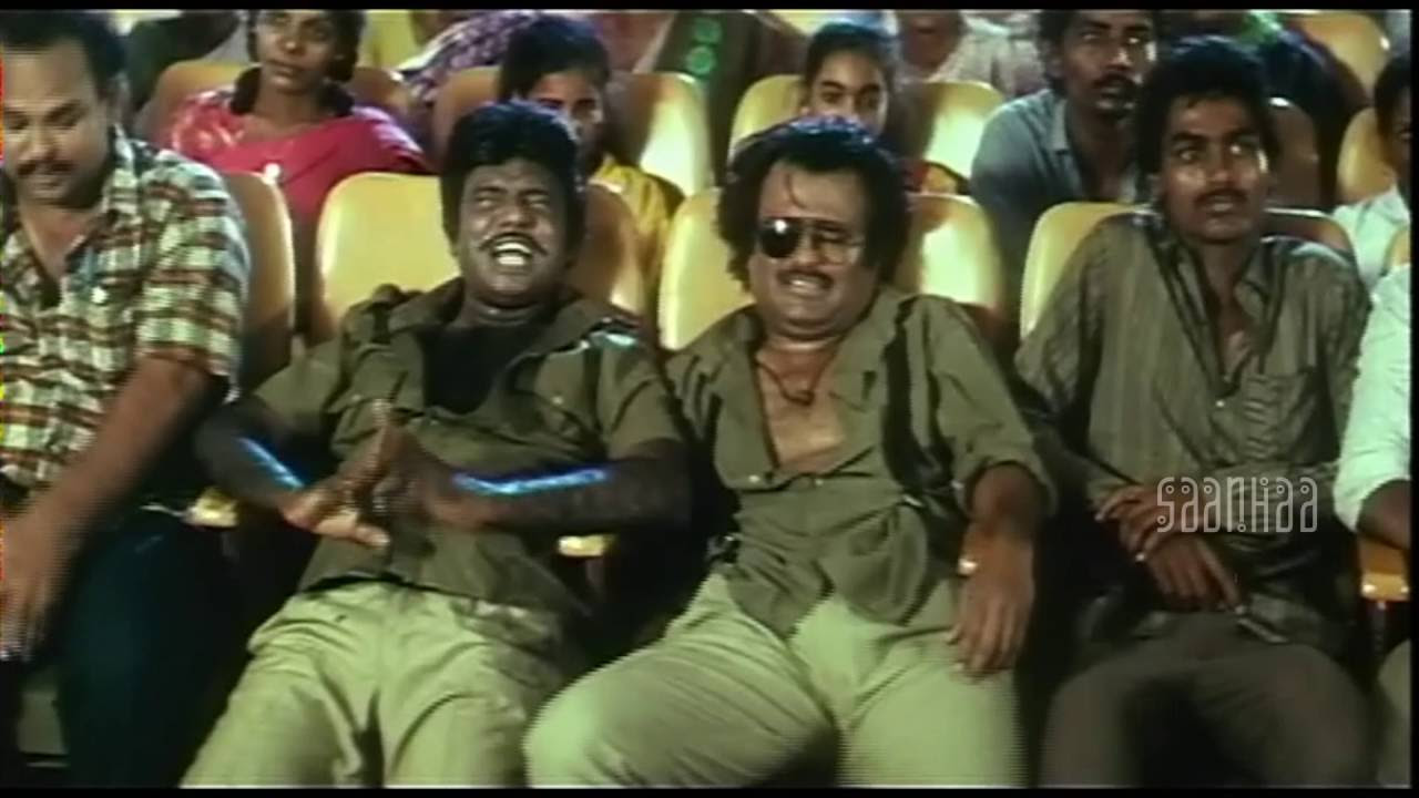 Goundamani and Rajinikanth theatre Comedy  Mannan Tamil Movie  Rajinikanth  Vijayashanthi