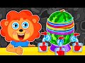 Lion Family | Easy Watermelon Treats And Watermelon Juice Dispenser | Cartoon for Kids