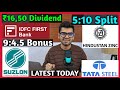 IDFC First Bank, Tata Steel, Suzlon Energy, Hindustan Zinc Declared High Dividend, Bonus &amp; Split