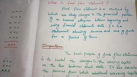 Fund flow statement explained in tamil