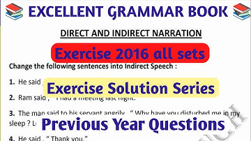 English Grammar class 12th #Narration #Exercise 2016 all sets #excellent #directandindirectnarration