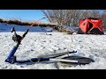 Ice Fishing a Small River in the MIDDLE OF NOWHERE!! (Catch and Cook)