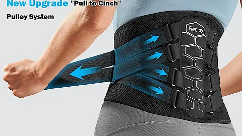 FREETOO Back Brace for Lower Back Pain Relief with Pulley System