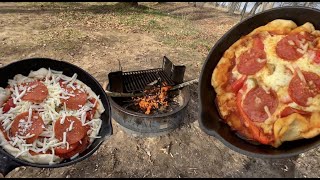 Cast Iron Skillet Pizza Over a Campfire - Civic Car Camping