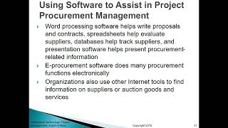 Chapter 12: Project Procurement Management