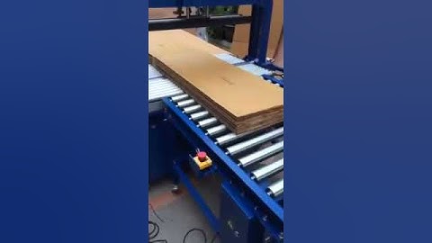 SUNPACK Q6000AP AUTOMATIC STRAPPING MACHINE WITH TOP PRESS AND SQUARING MACHINE