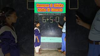 Remove 2 Sticks / Make it Correct 🤔 #short #education #maths #school #students #ytshorts #trending