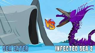 Sea eater vs infected sea ||Sea Eater vs Monsterverse Godzilla Earth, Zilla Fusion Battle Animation
