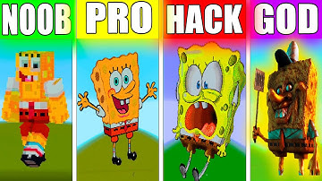 NOOB VS PRO VS HACKER VS GOD SPONGEBOB Minecraft Pixel Art