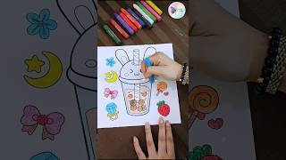 DIY Kawaii Boba Coloring Page | Relaxing Art Session ✨ #trending #art #shorts