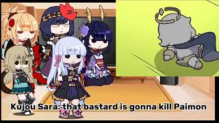 Genshin Impact Inazuma Female react to Paimon vs Arataki Itto vs Raiden Shogun Content