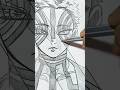 Drawing Akaza ✨ from Demon Slayer 😳 Stained art 🎨#shorts #drawing #demonslayer #akaza