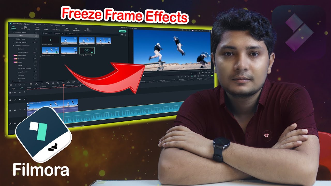 Freeze Frame Video Editing on Filmora Video Editor in Bangla YouTube