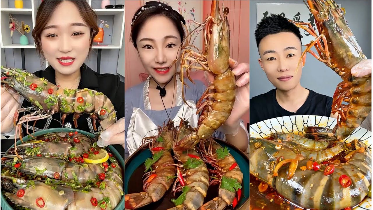 Tiger Prawns are Here Seafood delicacies 虎蝦食用 Shrimp Eating Mukbang 