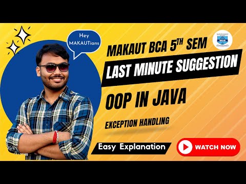 📈Java Exception Handling | Last-Minute Revision for BCA 5th Sem