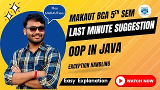 📈Java Exception Handling | Last-Minute Revision for BCA 5th Sem
