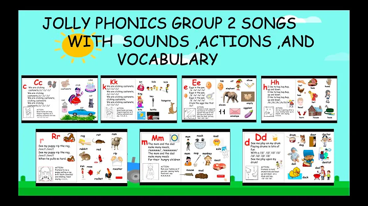 JOLLY PHONICS GROUP 2( c/k,e,h,r,m,d) SONGS,  SOUNDS,ACTIONS  AND VOCABULARY.