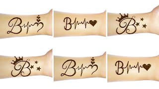 B Letter Mehndi Design B Alphabet Mehndi Tattoos Easy And Attractive Henna Mehndi Tattoos