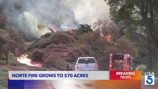 Norte Fire grows to 570 acres, burning homes in San Clemente, San Juan Capistrano