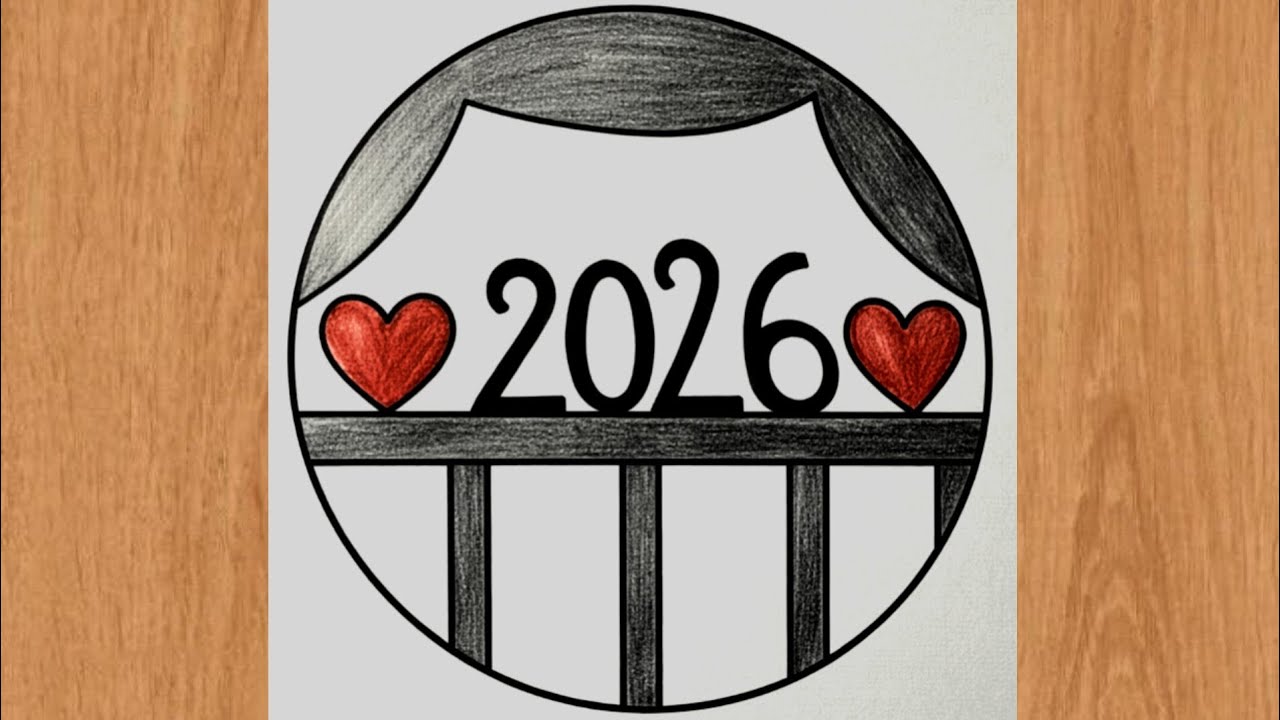 How to Draw Easy happy New Year Drawing for Kids | Happy New Year 2026 easy for Beginners and  kids 