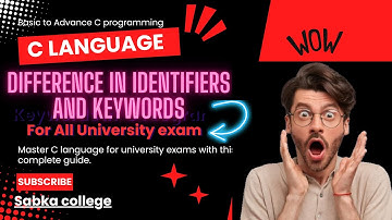 Difference between Keywords and Identifiers | keywords ? | Identifiers ? | by Sabkacollege #youtube
