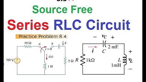 (English)LCA || 8.3(3) ||Practice Problem 8.4 and another example -  Source Free Series RLC circuit
