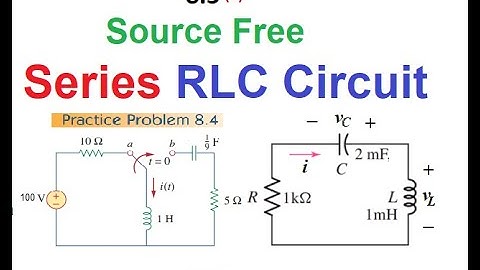(English)LCA || 8.3(3) ||Practice Problem 8.4 and another example -  Source Free Series RLC circuit