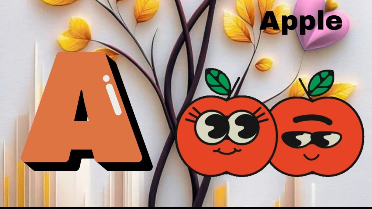A for Apple 🍎 B for Ball ⚽ | ABC Phonics Song 🎤#abcdsong #nurseryrhymes ...