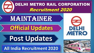 DMRC Recruitment 2020 MAINTAINER Update news